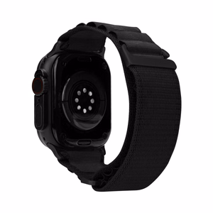 Mobilize neilona pulksteņa siksniņa - Alpine - melns savienotājs - Apple 38/40/41mm - melna
