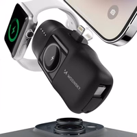 Power Bank Wozinsky "WF16-YLS" melns (bezvadu uzlāde 15W) + integrēts Type-C savienojums