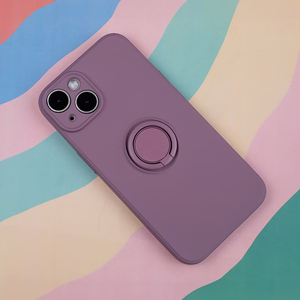 Viedtālruņa apvalks ar pirksta turētāju iPhone 15 Pro 6,1" gaiši violetā krāsā