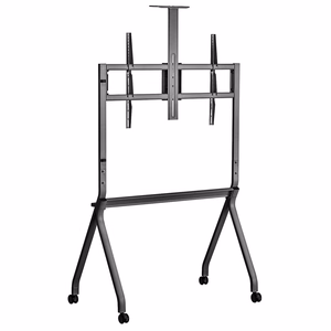 Maclean TV stand / cart, camera shelf, on casters, 55-100", max load 120kg/10kg shelf, max. VESA 900x600, melns, MC-114 B