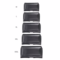 ROYAL universāls horizontāls ādas jostas apvalks izmērs L IPHONE 12 / 12 PRO / 13 / 13 PRO / 14 / 14 PRO / SAMSUNG S10 / S20 / S21 / A40 / HUAWEI P8 LITE / P30 / P40 / P9 LITE melns