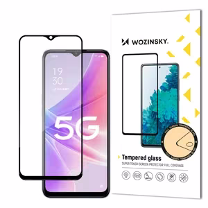 Сверхпрочное закаленное стекло Wozinsky Full Glue на весь экран с рамкой для Realme Narzo 50, совместимо с чехлом, черное