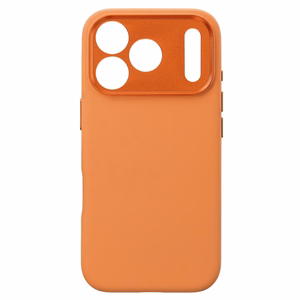 Liavec Silk Shield maciņš ar metāla kameras rāmi priekš Iphone 17 Pro Max oranžs