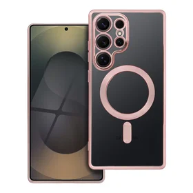ELECTRO MAG COVER magnētiskais viedtālruņa apvalks, saderīgs ar MagSafe, paredzēts SAMSUNG S25 Ultra, rozā zelta krāsā