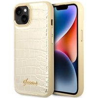 Guess GUHCP14MHGCRHD iPhone 14 Plus 6.7 "zeltains/zeltains cietais apvalks Croco Collection