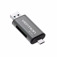 Vention USB3.0 daudzfunkcionāls karšu lasītājs pelēks metāla