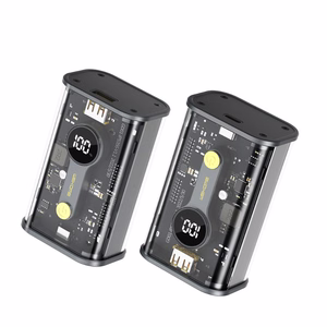 WEKOME WP-333 Vanguard Series ārējais akumulators, 10000 mAh, PD 20 W + QC 22,5 W, melns un caurspīdīgs