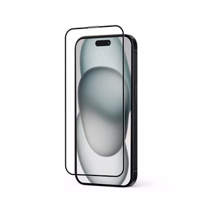 Crong Anti-Bacterial 3D Armour Glass pretmikrobu 9H rūdīta stikla ekrāna aizsargs ierīcei iPhone 16 Plus / 15 Plus ar līmi pa visu virsmu un uzstādīšanas rāmi