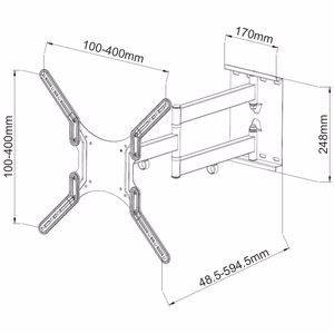 Techly 23-55 Universal LCD TV Wall Mount Bracket melns" ICA-PLB 136M