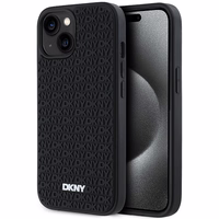 DKNY 3D Gumijas apvalks ar atkārtotu rakstu iPhone 15/14/13 - melns