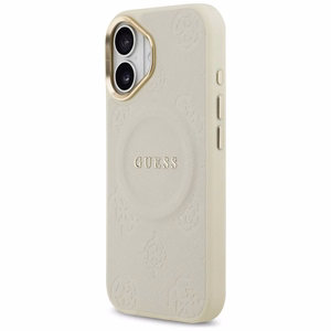 GUESS viedtālruņa apvalks IPHONE 17, saderīgs ar MagSafe GUHMP17SPSAMSECE (PU ar peonijas karsto zīmogu) bēšs