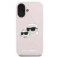 Karl Lagerfeld silikona viedtālruņa apvalks Nauble Heads Print Magnētiskais iPhone 16 Plus - rozā