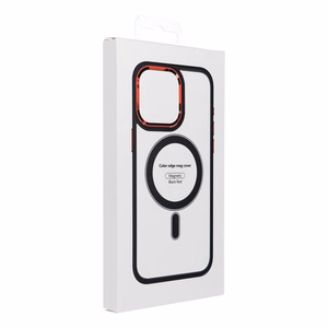 Чехол для iPhone 17 PRO MAX Color Edge Mag Cover совместимый с MagSafe чёрно-красный