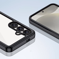 Kosmosa apvalks Samsung Galaxy S25 Edge ar elastīgu rāmi - melns