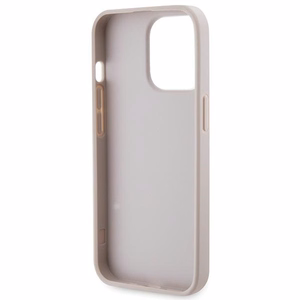 Guess GUHCP13LP4TDSCPP apvalks iPhone 13 Pro / 13 - rozā krustenisks 4G metāla logotips