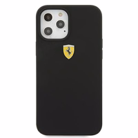 Ferrari FESSIHCP12LBK iPhone 12 Pro Max 6.7" melns/melns cietais apvalks On Track Silicone
