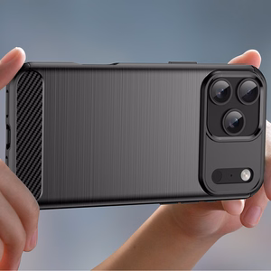 Carbon viedtālruņa apvalks iPhone 17 Pro - melns