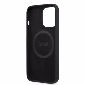 BMW silikona paraksta logotips MagSafe apvalks iPhone 13 Pro / iPhone 13 - melns
