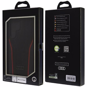 Audi Genuine Leather MagSafe S24 Ultra S928 чёрно-красный жёсткий чехол AU-TPUPCS24U-R8/D3-RD