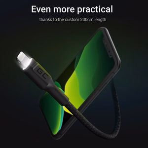 Green Cell KABGC12 Lightning kabelis 2 m, melns