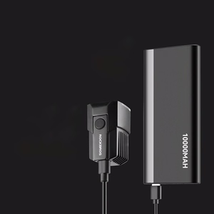 Rockbros RHL1600 priekšējais velosipēda lukturis, 1600lm ar ārēju USB-C barošanas avotu – krāsa: melna