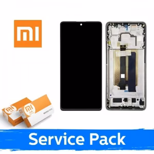 LCD displejs saderīgs ar Xiaomi Poco X6 Pro 5G ar rāmi / melns / (Service Pack)