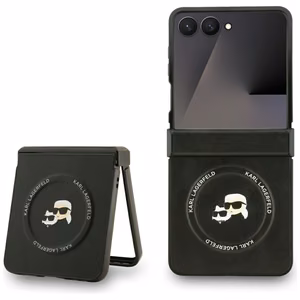KARL LAGERFELD viedtālruņa apvalks SAMSUNG Z Flip7, ar magnētisko MagSafe, (PU K&C PINS) melns