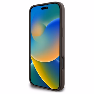 Guess 4G gredzena klasiskā logotipa magnētiskais viedtālruņa apvalks iPhone 16 Pro Max - brūns