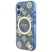 Guess IML Peony On 4G Background MagSafe viedtālruņa apvalks iPhone 16 - zils