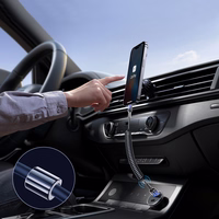 Joyroom S-A43 Crystal-Clear Series 3A USB-A - USB-C spirālveida kabelis 1,5 m - melns