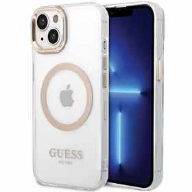 Guess metāla kontūra magnētiskais viedtālruņa apvalks iPhone 15 Plus / 14 Plus - zelta