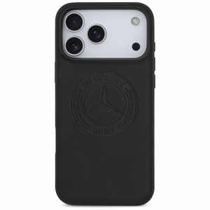 Mercedes Ādas Vintage Logo Magnētiskais Viedtālruņa apvalks iPhone 17 Pro Max - Melns