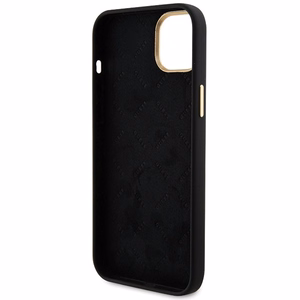 Guess silikona Logo Strass 4G viedtālruņa apvalks iPhone 15 - melns