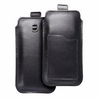 ROYAL - Ādas universālā jostas kabata / melna - Izmērs XL - IPHONE 11 / 12 / 13 / SAMSUNG S7 EDGE