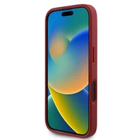 Karl Lagerfeld Diagonal Quilted Script viedtālruņa apvalks iPhone 16 - sarkans