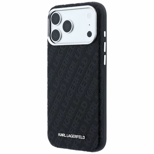 Karl Lagerfeld PU Grained Allover Semi Wrap MagSafe maciņš Apple iPhone 18 Pro Max, melns