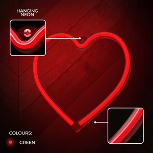 Neon LED Light HEART sarkans Bat + USB FLNE07 Forever Light