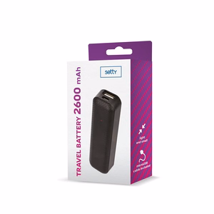 Setty Внешний аккумулятор 2600 mAh mini чёрный