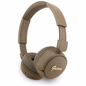Guess bezvadu austiņas BT HEADPHONES SCRIPT METAL LOGO brūnas