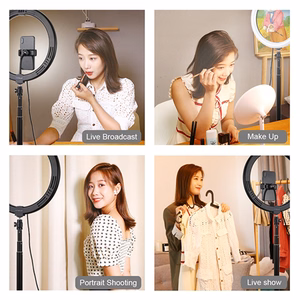 LED Ring Lamp 30cm ar Tripod Mount Up To 1.65m, phone clamp, USB