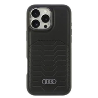Audi Sintētiskās ādas Magnētiskais iPhone 16 Pro Max 6.9" melns/melns cietais apvalks AU-TPUPCMIP16PM-GT/D3-BK
