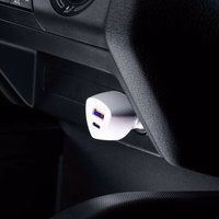 FORCELL F-ENERGY Carbon CC50-1A1C automašīnas lādētājs Type C + USB A PD QC3.0 3A 38W balts