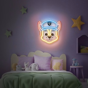 Piekarināma neona LED dekorācija uz organiskā stikla Paw Patrol – Chase OW-130346