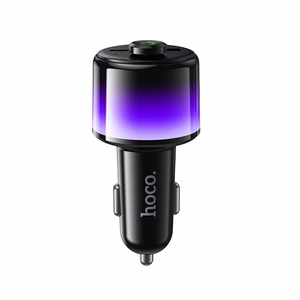 Melns automašīnas Bluetooth raidītājs Hoco E166 ar 2 x USB-A, USB-C, QC 3.0 un PD 42 W