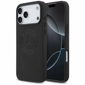 Mercedes Leather Vintage Logo MagSafe Case for iPhone 17 Pro Max - Black