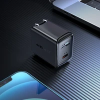 Acefast A23 30W GaN USB-C sienas lādētājs (ASV) – melns
