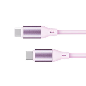 Kruger&Matz Basic USB-C–USB-C silikona kabelis, 100 W, 1 m, rozā