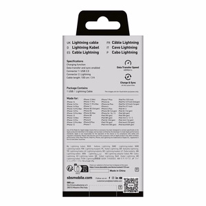 SBS TECABLEUSBIP589K USB-A - Lightning kabelis 1 m MFi sertificēts - melns
