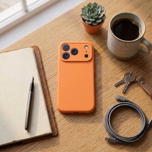 Maciņš iPhone 17 Pro Max / 18 Pro Max (zema kameras mala) Forcell F-Protect Rubber Premium, saderīgs ar MagSafe, oranžs