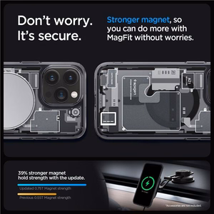Spigen Ultra Hybrid Mag apvalks viedtālrunim iPhone 15 Pro ar MagSafe - tumši pelēks (Zero One Pattern)